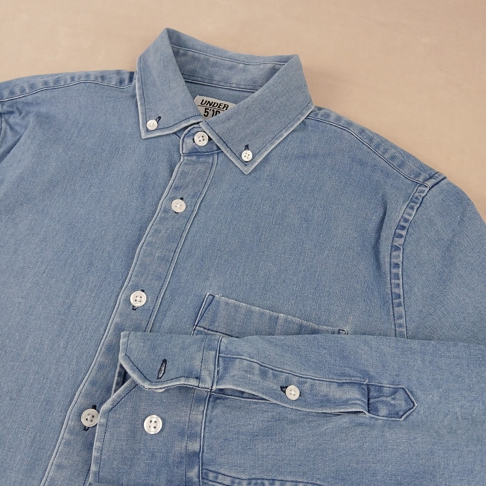 Under 510‎ XS Mens Shirt Chambray Denim Look Slim 18x26